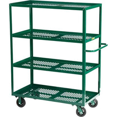 Little Giant - 1,600 Lb Capacity Steel Platform Truck - Steel Deck, 24" OAW, 48" Platform Length, Mold On Rubber Casters - Exact Tool & Supply