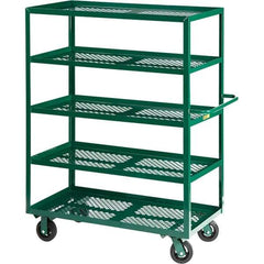 Little Giant - 2,000 Lb Capacity Steel Platform Truck - Steel Deck, 30" OAW, 60" Platform Length, Mold On Rubber Casters - Exact Tool & Supply