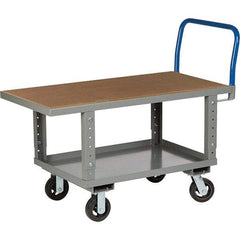 Little Giant - 2,000 Lb Capacity Steel Platform Truck - Steel Deck, 24" OAW, 60" Platform Length, Mold On Rubber Casters - Exact Tool & Supply