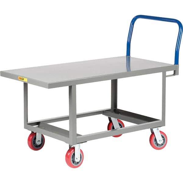 Little Giant - 2,000 Lb Capacity Platform Truck - 30" OAW, 61-1/2" Platform Length, Polyurethane Casters - Exact Tool & Supply