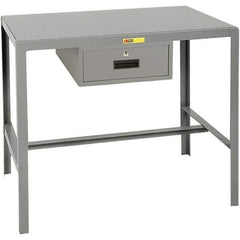 Little Giant - 48 Wide x 24" Deep x 18" High, Steel Machine Work Table with Drawer - Fixed Legs - Exact Tool & Supply