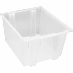 Quantum Storage - 75 Lb Load Capacity Clear Polypropylene Tote Container - Stacking, Nesting, 16" Long x 19-1/2" Wide x 23" High - Exact Tool & Supply