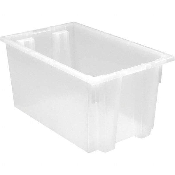 Quantum Storage - 90 Lb Load Capacity Clear Polypropylene Tote Container - Stacking, Nesting, 12" Long x 15-1/2" Wide x 23" High - Exact Tool & Supply
