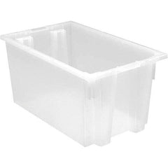 Quantum Storage - 90 Lb Load Capacity Clear Polypropylene Tote Container - Stacking, Nesting, 12" Long x 15-1/2" Wide x 23" High - Exact Tool & Supply