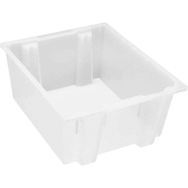 Quantum Storage - 45 Lb Load Capacity Clear Polypropylene Tote Container - Stacking, Nesting, 10" Long x 19-1/2" Wide x 23" High - Exact Tool & Supply