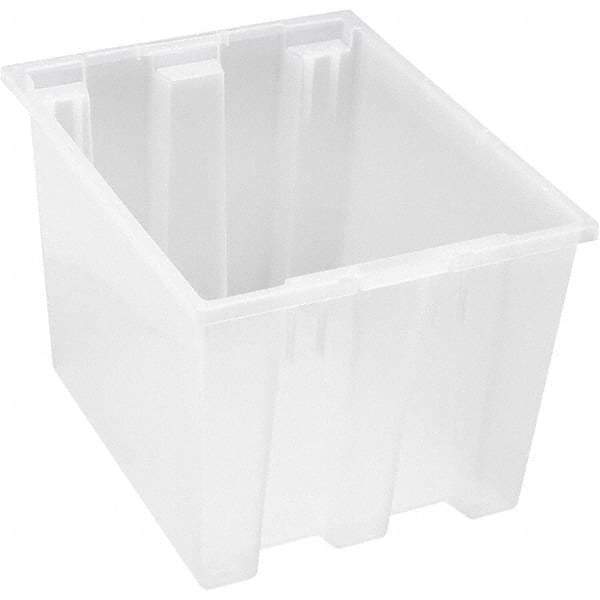 Quantum Storage - 65 Lb Load Capacity Clear Polypropylene Tote Container - Stacking, Nesting, 13" Long x 15-1/2" Wide x 19-1/2" High - Exact Tool & Supply