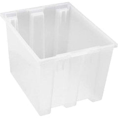 Quantum Storage - 65 Lb Load Capacity Clear Polypropylene Tote Container - Stacking, Nesting, 13" Long x 15-1/2" Wide x 19-1/2" High - Exact Tool & Supply