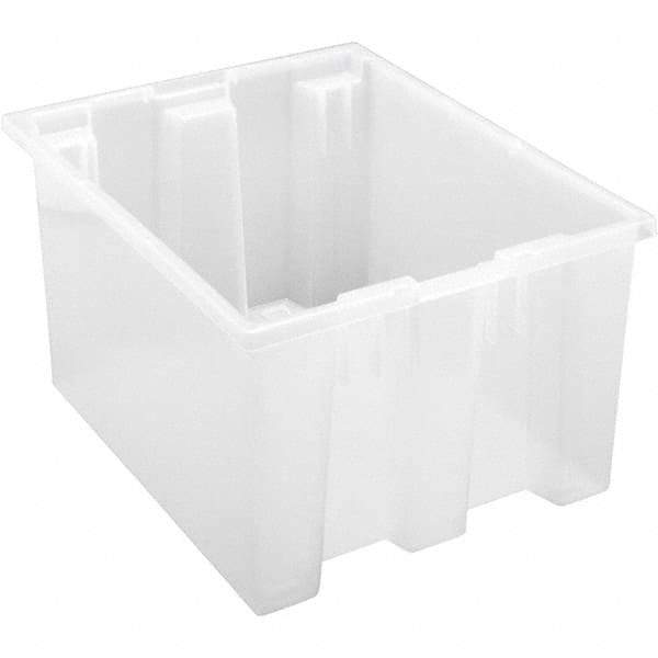 Quantum Storage - 65 Lb Load Capacity Clear Polypropylene Tote Container - Stacking, Nesting, 10" Long x 15-1/2" Wide x 19-1/2" High - Exact Tool & Supply