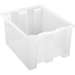 Quantum Storage - 65 Lb Load Capacity Clear Polypropylene Tote Container - Stacking, Nesting, 10" Long x 15-1/2" Wide x 19-1/2" High - Exact Tool & Supply
