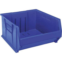 Quantum Storage - 225 Lb Load Capacity Blue Polypropylene Tote Container - Stacking, 12" Long x 22-1/2" Wide x 23.9" High - Exact Tool & Supply