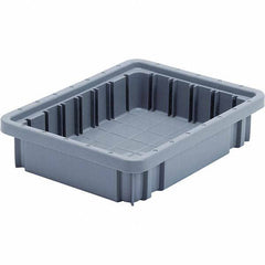 Quantum Storage - 20 Lb Load Capacity Gray Polypropylene Dividable Container - Stacking, 2-1/2" Long x 8.3" Wide x 10.9" High - Exact Tool & Supply