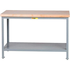 Little Giant - 24 Wide x 24" Deep x 35" High, Steel Butcher Block Top - Adjustable Height Legs - Exact Tool & Supply