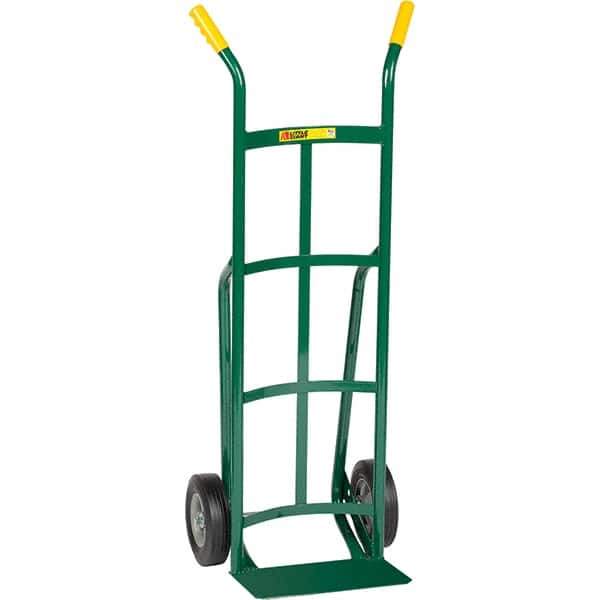 Little Giant - 800 Lb Capacity 49" OAH Hand Truck - Dual Handle, Steel, Rubber Wheels - Exact Tool & Supply