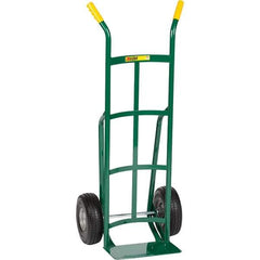 Little Giant - 800 Lb Capacity 49" OAH Hand Truck - Dual Handle, Steel, Flat-Free Microcellular Foam Wheels - Exact Tool & Supply