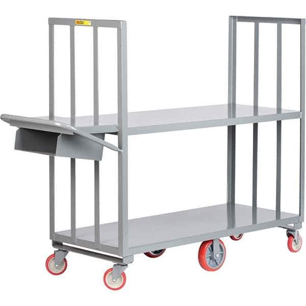 Little Giant - 2,000 Lb Capacity, 24" Wide x 48" Long x 58" High Order Picking Cart - Steel, Polyurethane Casters - Exact Tool & Supply