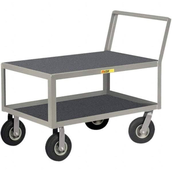 Little Giant - 1,200 Lb Capacity, 30" Wide x 48" Long x 38" High Instrument Cart - 2 Shelf, Steel, Pneumatic Casters - Exact Tool & Supply