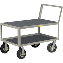 Little Giant - 1,200 Lb Capacity, 30" Wide x 48" Long x 38" High Instrument Cart - 2 Shelf, Steel, Pneumatic Casters - Exact Tool & Supply