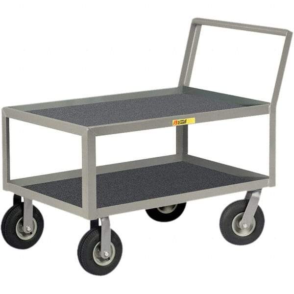 Little Giant - 1,200 Lb Capacity, 30" Wide x 48" Long x 38" High Instrument Cart - 2 Shelf, Steel, Pneumatic Casters - Exact Tool & Supply