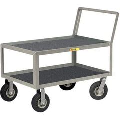 Little Giant - 1,200 Lb Capacity, 30" Wide x 48" Long x 38" High Instrument Cart - 2 Shelf, Steel, Pneumatic Casters - Exact Tool & Supply