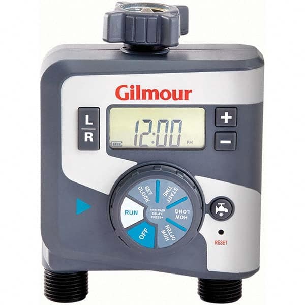 Gilmour - Lawn Sprinkler Timers Type: Auto ON/OFF Dual Outlet Electronic Timer Number of Watering Modes: 1 - Exact Tool & Supply