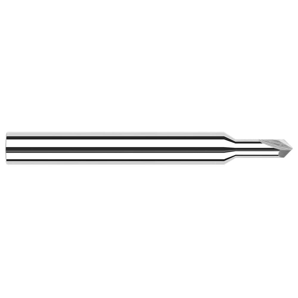Harvey Tool - 1/32" Diam 90°/90° 2-Flute Single End Solid Carbide Chamfer Mill - Exact Tool & Supply