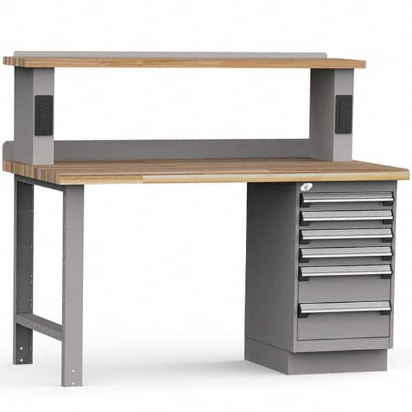 Rousseau Metal - Stationary Work Benches, Tables Type: Work Bench Top Material: Laminated Wood - Exact Tool & Supply