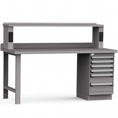 Rousseau Metal - Stationary Work Benches, Tables Type: Work Bench Top Material: Painted Steel - Exact Tool & Supply