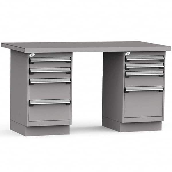 Rousseau Metal - Stationary Work Benches, Tables Type: Work Bench Top Material: Painted Steel - Exact Tool & Supply