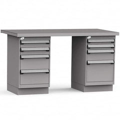 Rousseau Metal - Stationary Work Benches, Tables Type: Work Bench Top Material: Painted Steel - Exact Tool & Supply