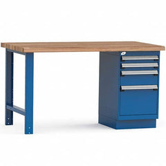 Rousseau Metal - Stationary Work Benches, Tables Type: Work Bench Top Material: Laminated Wood - Exact Tool & Supply