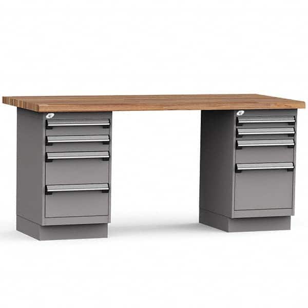 Rousseau Metal - Stationary Work Benches, Tables Type: Work Bench Top Material: Laminated Wood - Exact Tool & Supply