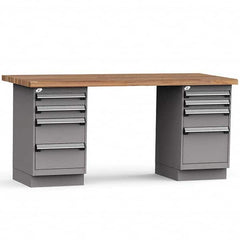 Rousseau Metal - Stationary Work Benches, Tables Type: Work Bench Top Material: Laminated Wood - Exact Tool & Supply