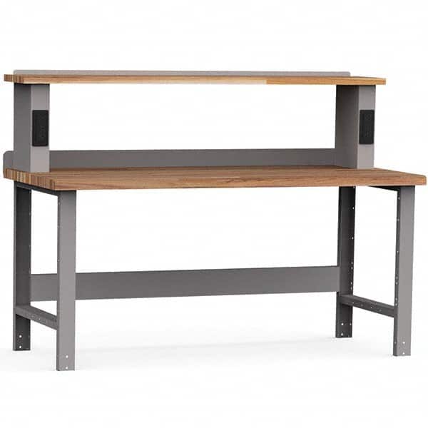 Rousseau Metal - Stationary Work Benches, Tables Type: Work Bench Top Material: Laminated Wood - Exact Tool & Supply