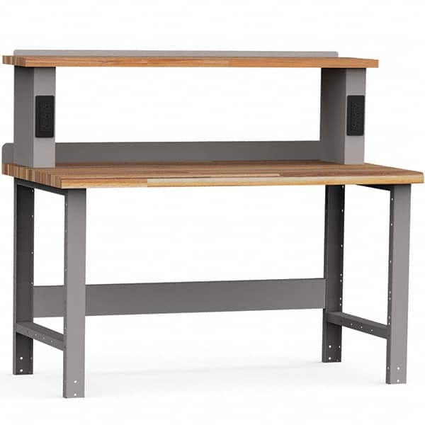 Rousseau Metal - Stationary Work Benches, Tables Type: Work Bench Top Material: Laminated Wood - Exact Tool & Supply