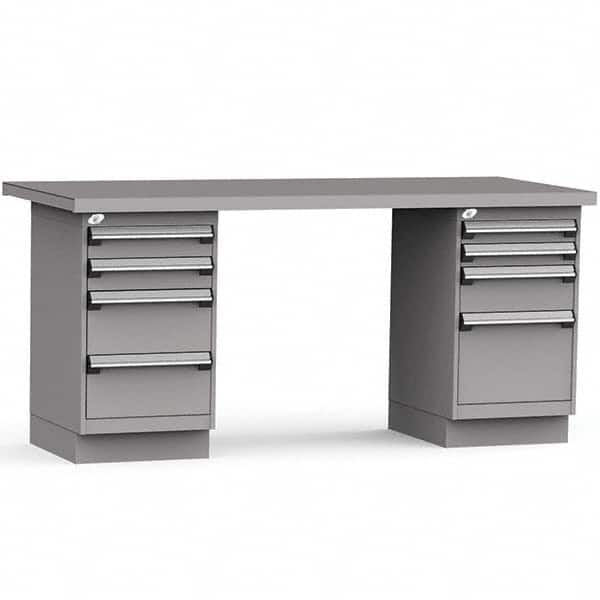 Rousseau Metal - Stationary Work Benches, Tables Type: Work Bench Top Material: Painted Steel - Exact Tool & Supply