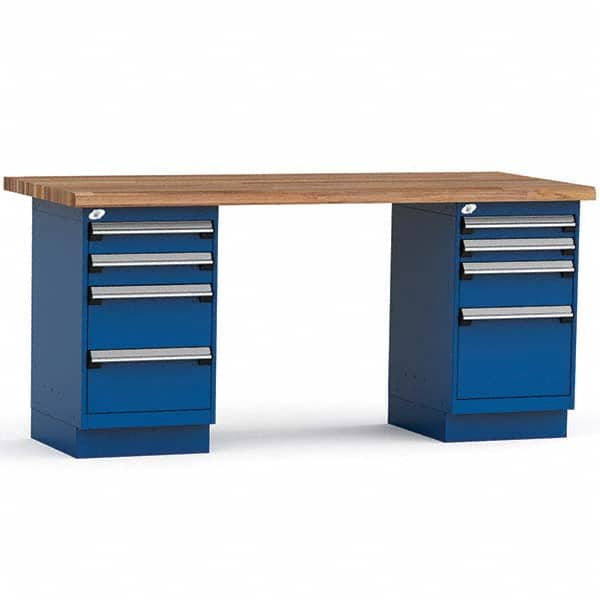 Rousseau Metal - Stationary Work Benches, Tables Type: Work Bench Top Material: Laminated Wood - Exact Tool & Supply