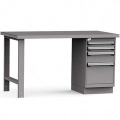 Rousseau Metal - Stationary Work Benches, Tables Type: Work Bench Top Material: Painted Steel - Exact Tool & Supply