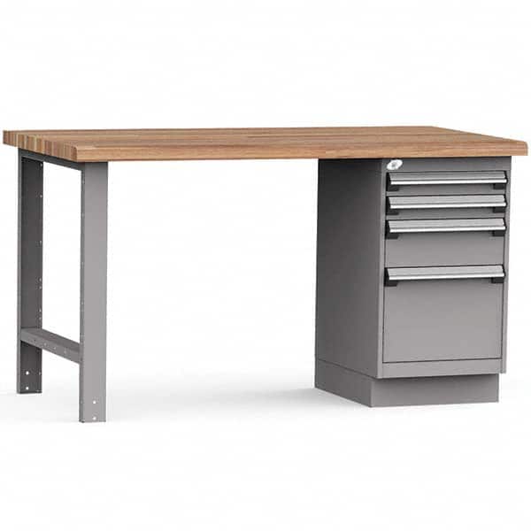Rousseau Metal - Stationary Work Benches, Tables Type: Work Bench Top Material: Laminated Wood - Exact Tool & Supply