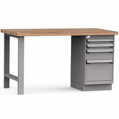 Rousseau Metal - Stationary Work Benches, Tables Type: Work Bench Top Material: Laminated Wood - Exact Tool & Supply