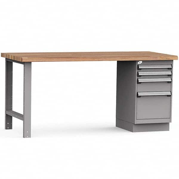 Rousseau Metal - Stationary Work Benches, Tables Type: Work Bench Top Material: Laminated Wood - Exact Tool & Supply