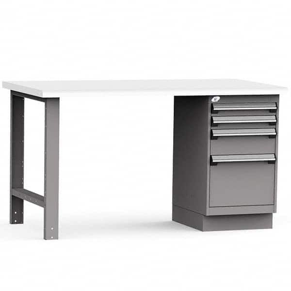Rousseau Metal - Stationary Work Benches, Tables Type: Work Bench Top Material: Laminated Plastic - Exact Tool & Supply