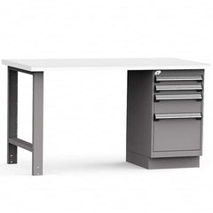 Rousseau Metal - Stationary Work Benches, Tables Type: Work Bench Top Material: Laminated Plastic - Exact Tool & Supply