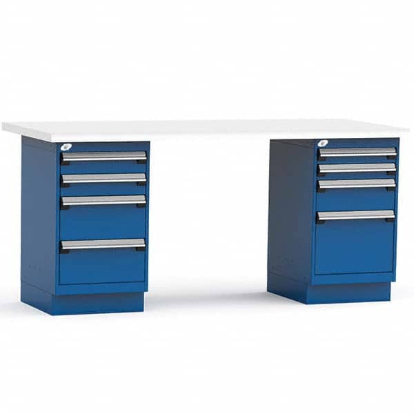 Rousseau Metal - Stationary Work Benches, Tables Type: Work Bench Top Material: Laminated Plastic - Exact Tool & Supply