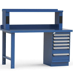 Rousseau Metal - Stationary Work Benches, Tables Type: Work Bench Top Material: Painted Steel - Exact Tool & Supply