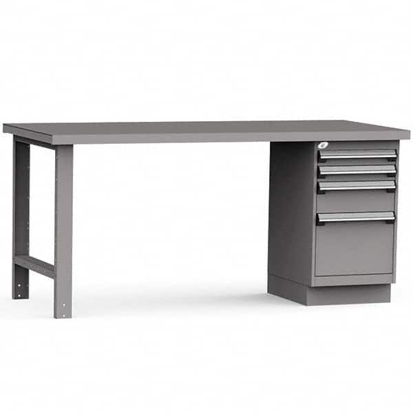 Rousseau Metal - Stationary Work Benches, Tables Type: Work Bench Top Material: Painted Steel - Exact Tool & Supply