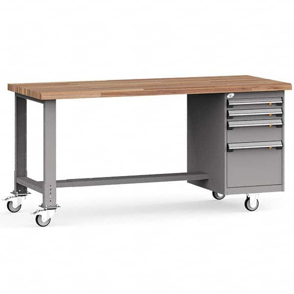 Rousseau Metal - Mobile Work Benches Type: Mobile Workbench Length: 72 (Inch) - Exact Tool & Supply