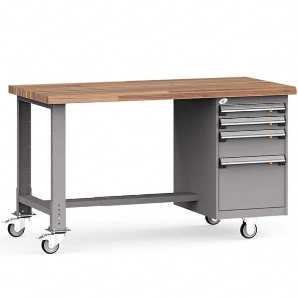 Rousseau Metal - Mobile Work Benches Type: Mobile Workbench Length: 60 (Inch) - Exact Tool & Supply