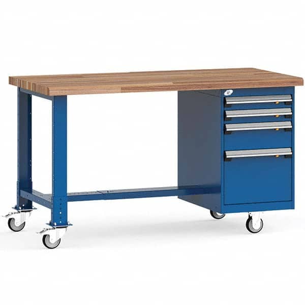 Rousseau Metal - Mobile Work Benches Type: Mobile Workbench Length: 60 (Inch) - Exact Tool & Supply
