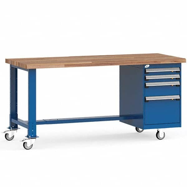 Rousseau Metal - Mobile Work Benches Type: Mobile Workbench Length: 72 (Inch) - Exact Tool & Supply
