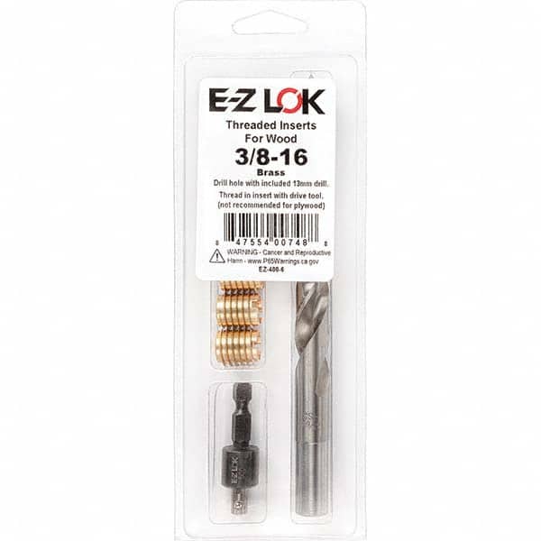 E-Z LOK - Thread Repair Kits Insert Thread Size (Inch): 3/8-16 Includes Drill: Yes - Exact Tool & Supply